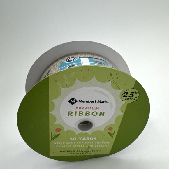 Decorative Wired Ribbon Enjoy The Journey 50 Yd Camper Wreath Craft Members Mark - Picture 2 of 9